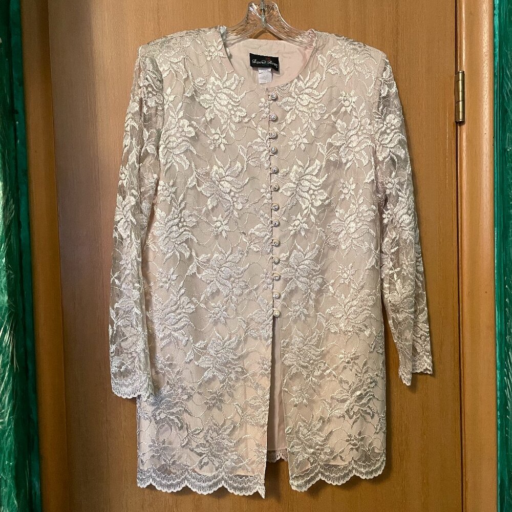 David Rose Beige Lace Blazer